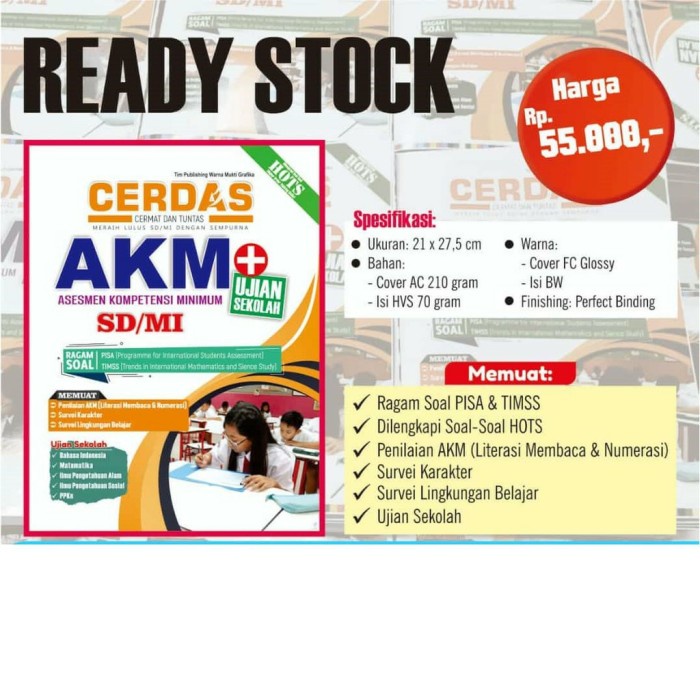 ⭐PROMO BUKU (COD)⭐ BUKU LATIHAN SOAL UJIAN SEKOLAH KELAS 6 SD CERDAS AKM US USBN 2021