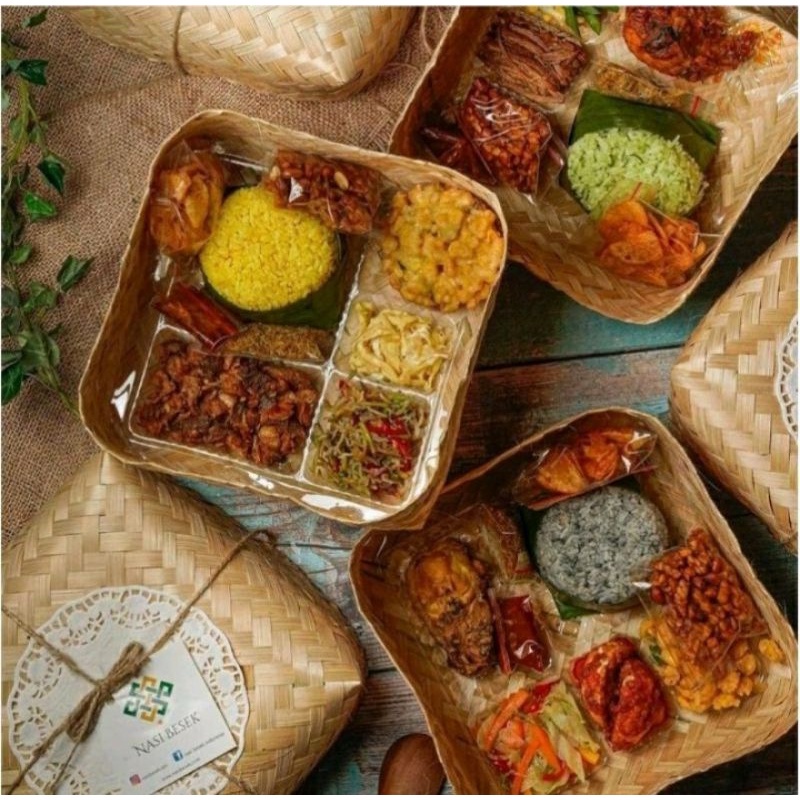 Besek Favorit Bambu wadah makanan - Hajatan