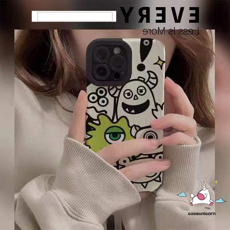 IPHONE Kartun Line Kitty Cat Lucu Boji Prince Case Kompatibel Untuk Iphone7 8 Plus 11xr 14 12 13 Pro Max X XS Max Gaya Korea Lovely Monster University Shockproof Back Cover