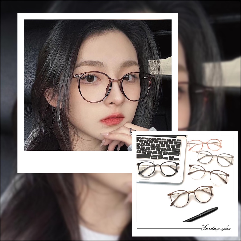 ZAYKA==Kacamata dan Lensa Anti Radiasi Desain Terbaru Bentuk Oval Korean Style Full Rim Bahan Metal