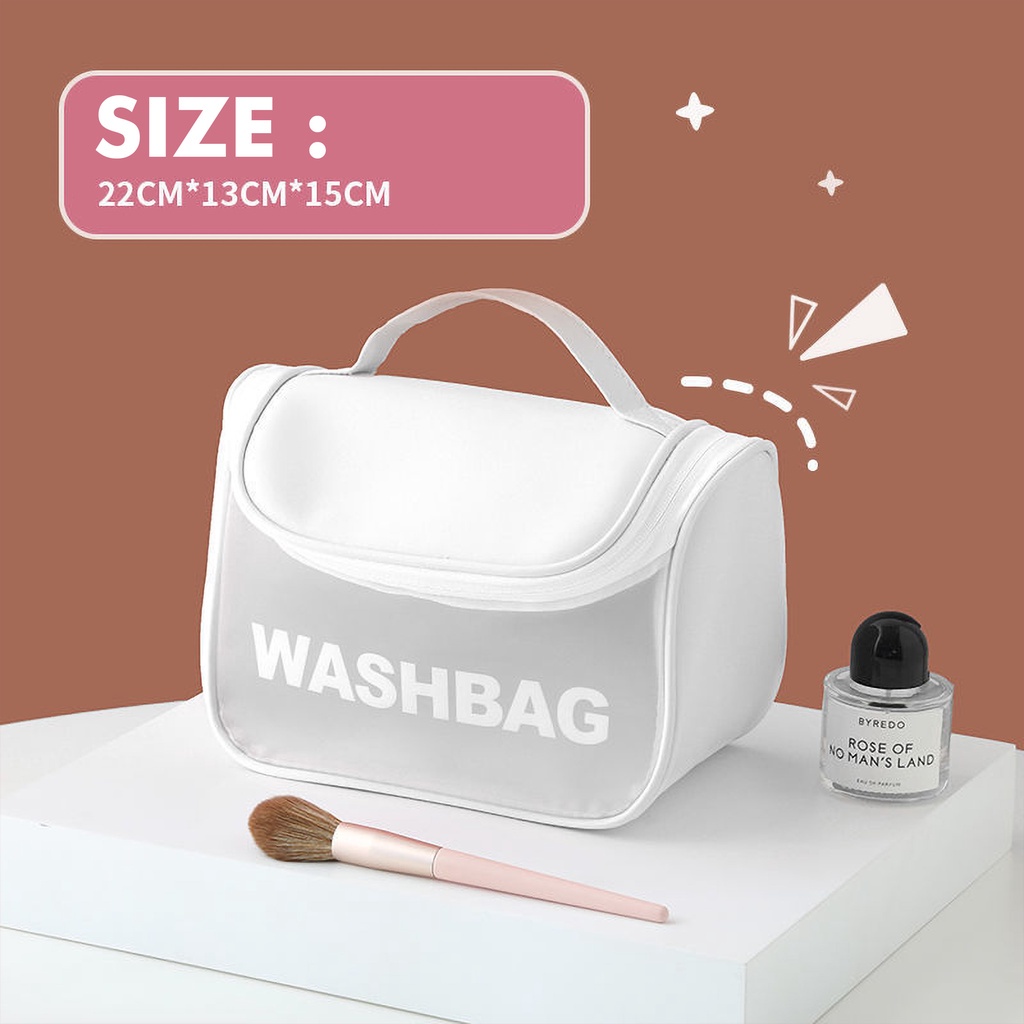 Tas Kosmetik Transparant WASHBAG Pouch Travel Make Up Bag Organizer Toiletry Waterproof TK002