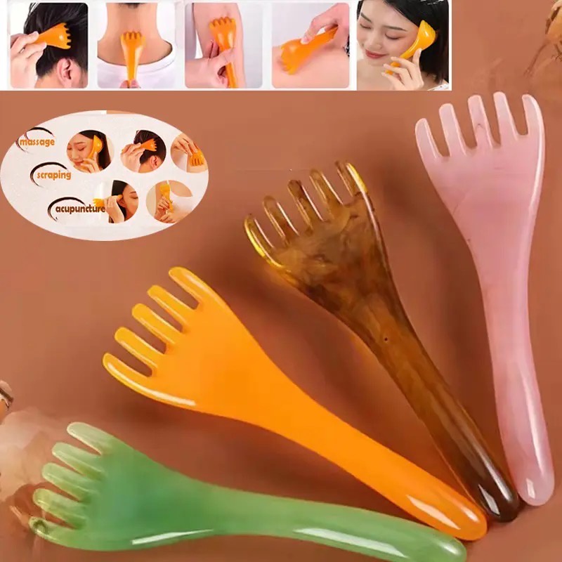 [EIKE] SISIR PIJAT KEPALA LEHER KAKI TANGAN KESEHATAN / HEAD MASSAGER SCALP / SISIR GUA SHA MERIDIAN