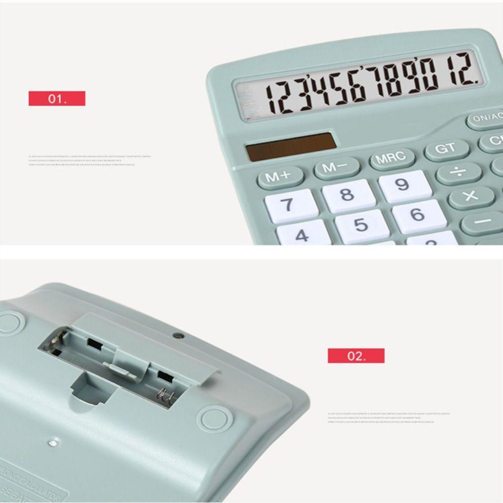 [Elegan] Calculadora Medium Desktop837 12 Digit Display Font Besar Alat Kantor Tampilan Lebar Alat Hitung Layar