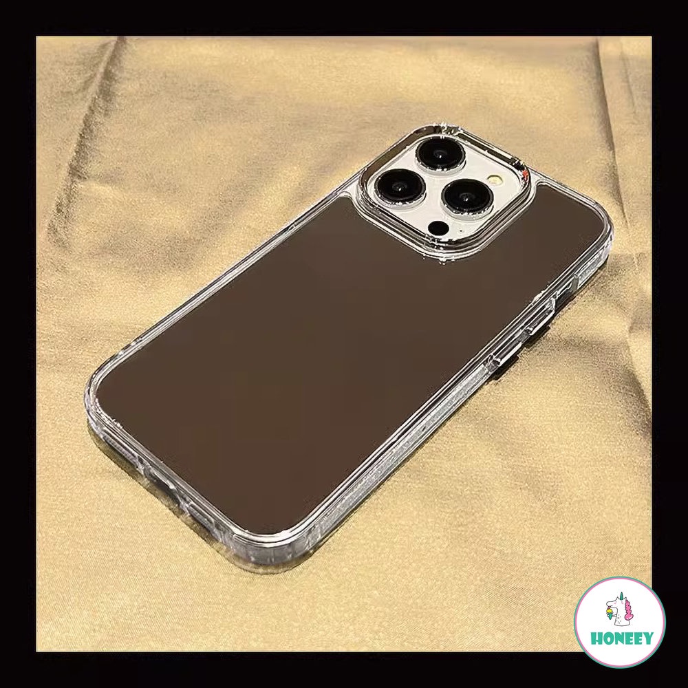 IPHONE Fashion Makeup Cermin Electroplated Case Untuk Iphone11 14 Pro Max13 12 Pro max Shockproof Silikon Bumper Ponsel Cover