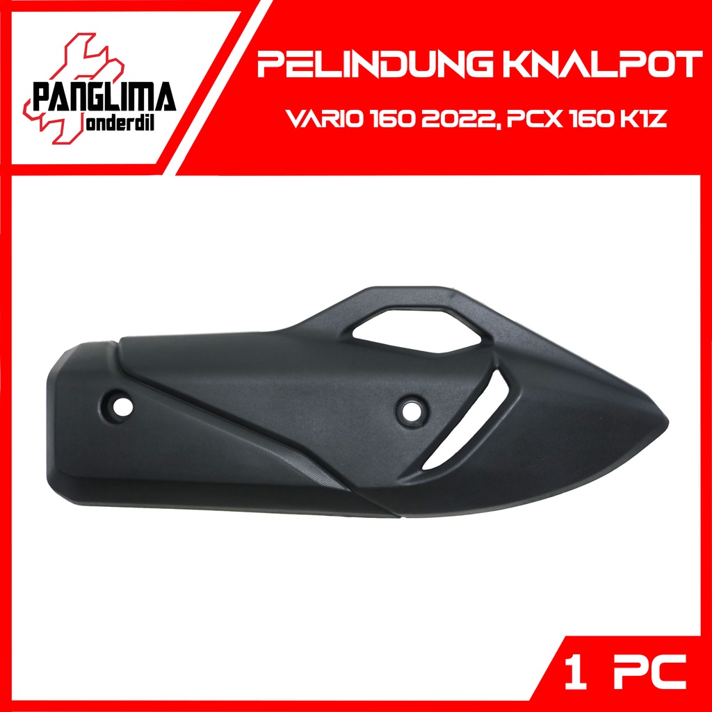 Penutup Knalpot Hitam Polos Model Vario 160 New LED / PCX 160 K1Z 2021-2022 Cover Tutup Pelindung Tameng Kenalpot Muffler Exhaust