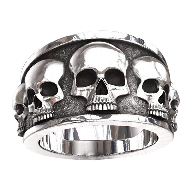 Pria Tengkorak Band Cincin Hip Hop Punk Gothic Pertunangan Perhiasan Hadiah Anniversary Ring