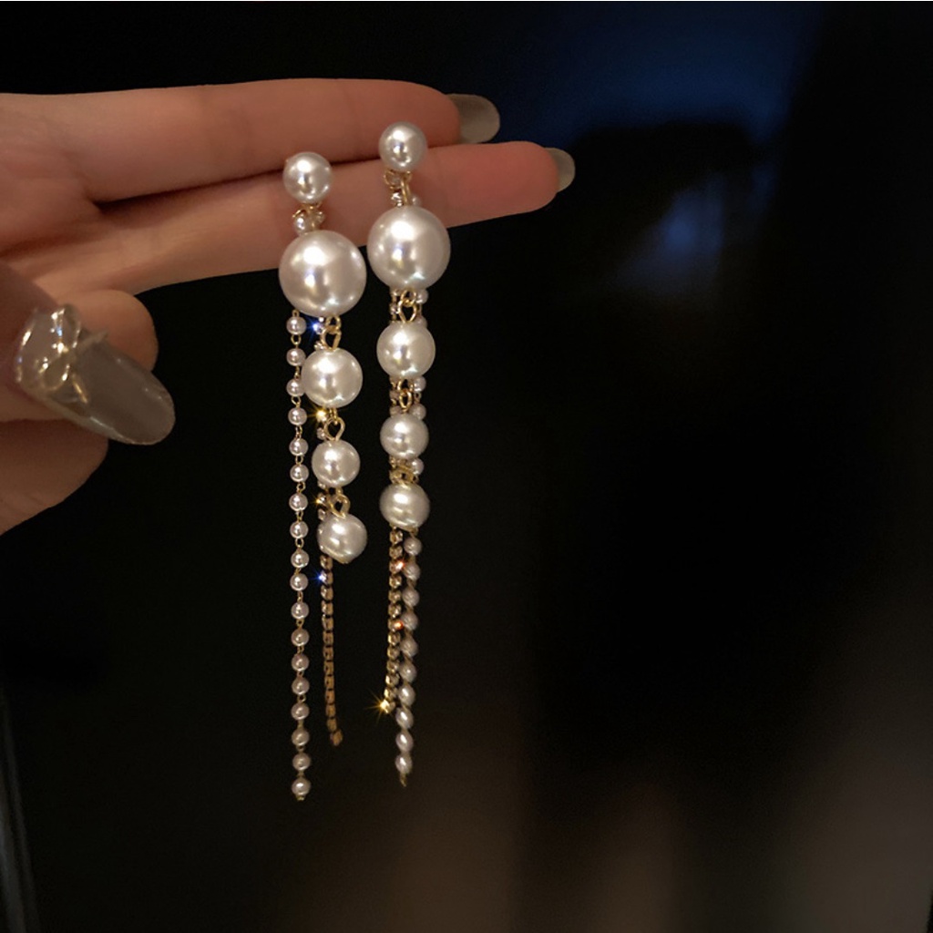 Anting Wanita E6874 DYNASTY Mutiara Panjang Korea Fashion Vintage Earrings Women Earring trendy