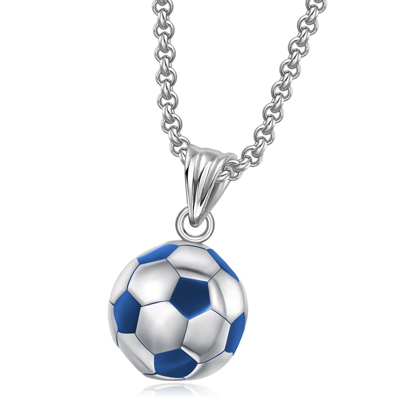 Baru I Love Football Pendant Kalung Baja Titanium Dengan Rantai Kotak Pria Wanita Emas Sepak Bola Olahraga Fashion Perhiasan