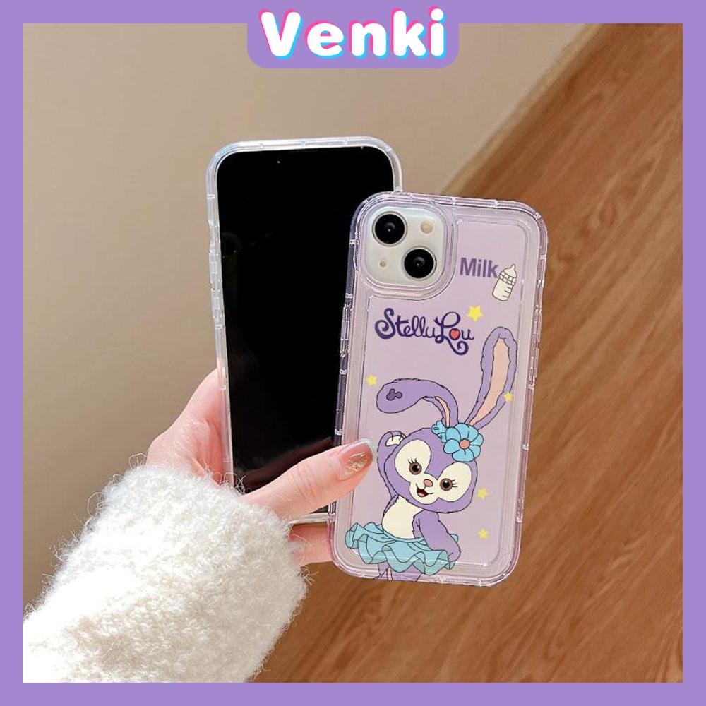 VENKI - For iPhone 11 Case Clear Phone Case TPU Soft Case Airbag Shockproof Protection Camera Cute Cartoon Rabbit Compatible with iPhone 14 13 Pro Max iPhone 12 Pro Max XR XS 7 8