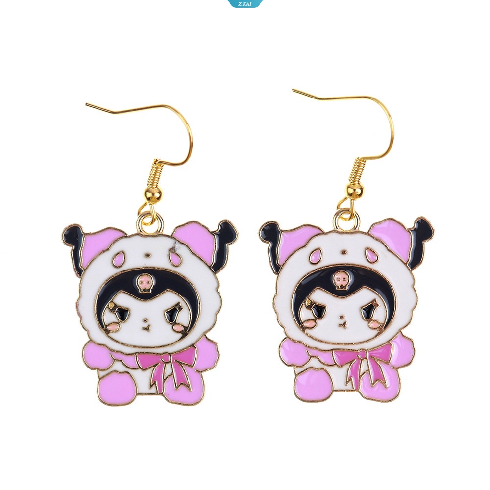 Kartun Hewan Enamel Logam Anting Liontin Kuromi My Melody HelloKitty Pochacco Cinnamoroll Earring Charm Pendant Anak Wanita Aksesoris [ZK]