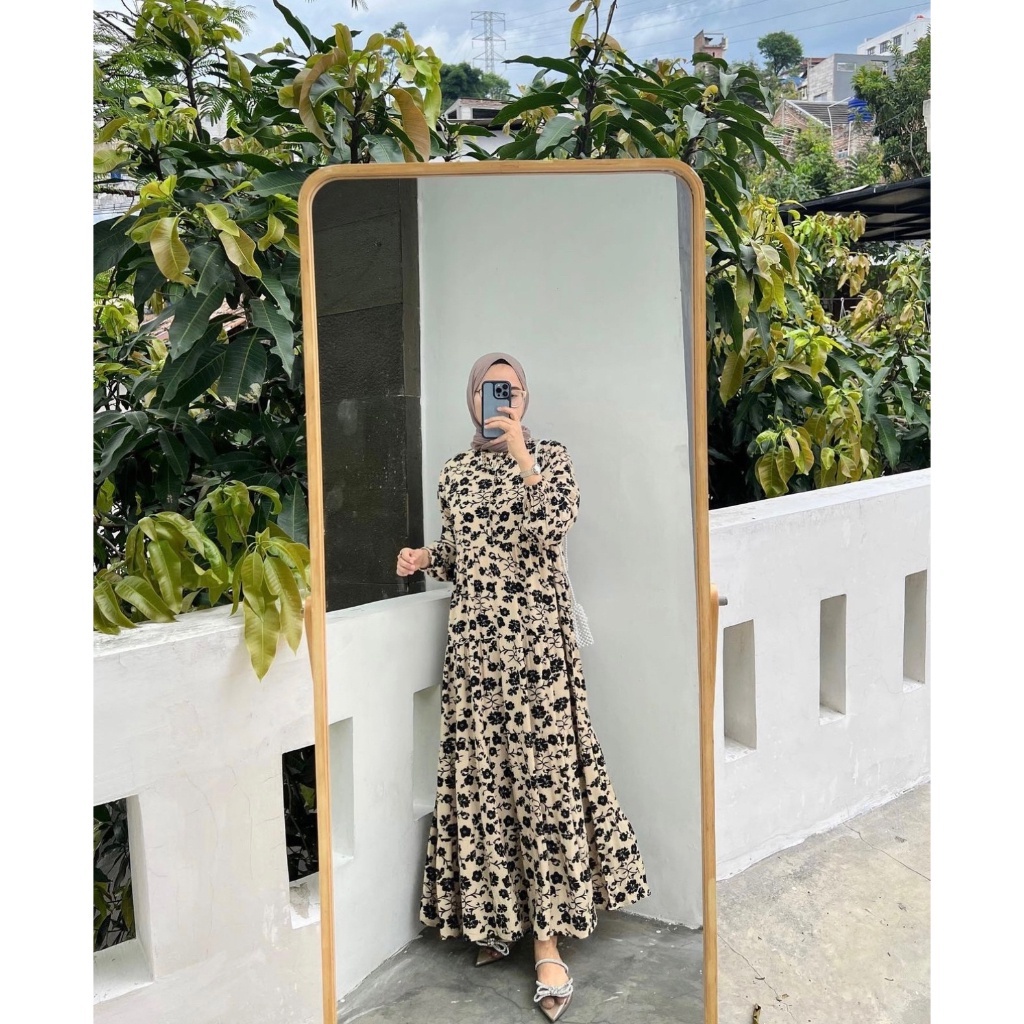 BEFAST - ZEC OOTD WANITA DRESS ELIS / Belami Floral Maxi Dress / LongDress Wanita Muslimah / Fashion Wanita Formal / Dress Keluaran Terbaru / Outfit Wanita Kodangan/Pesta Trendy / Dress Lengan Panjang Motif Flower