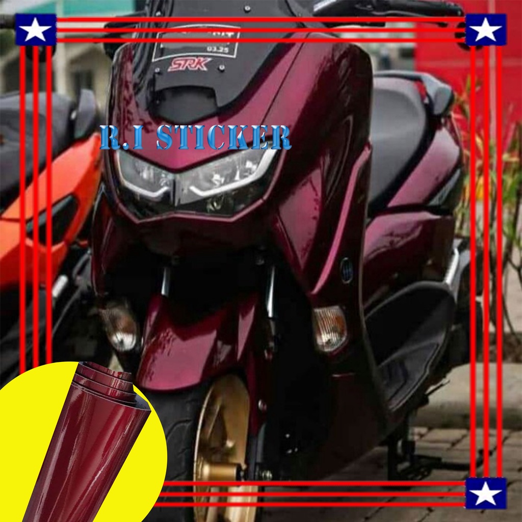 Sticker Scotlite Merah Tua Mettalik Candy Scotlite Dark Red Candy Skotlet Motor Vario Merah Tua Cand