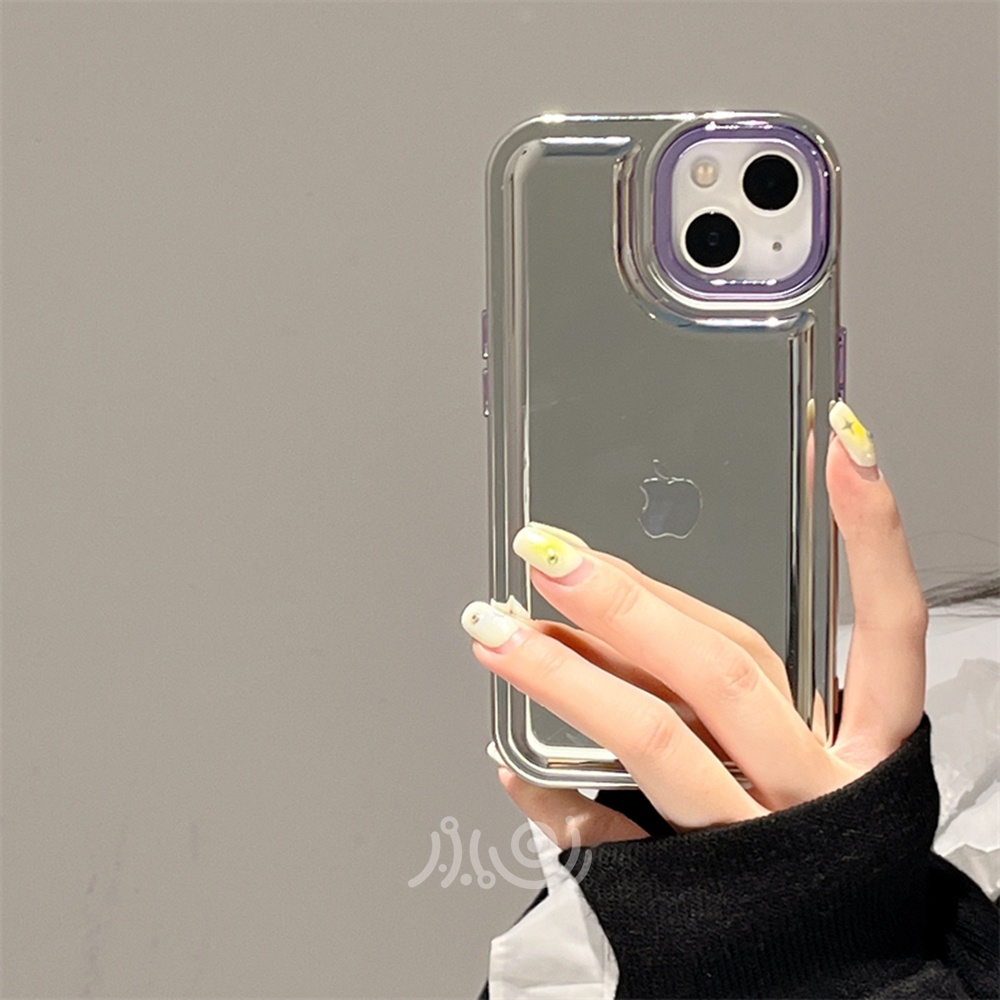 Casing Ponsel Tekstur Logam Plating Mewah Untuk Iphone11 12 13 14 Pro Max Soft TPU Case Airbag Shockproof Cover Casing iPhone