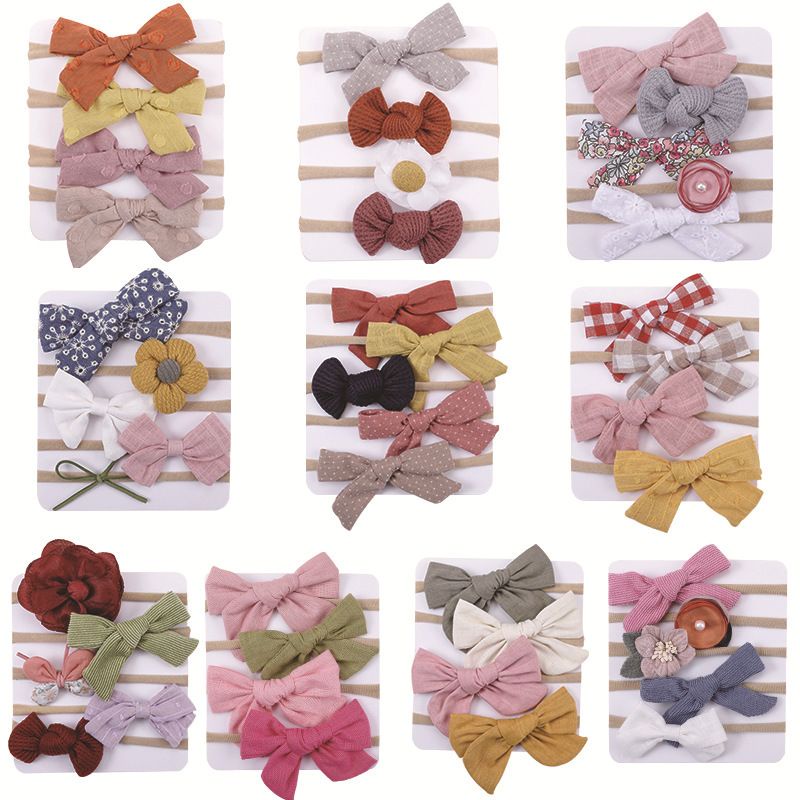 (Pimenova) bandana bayi set isi 5 baby headband bunga pita renda