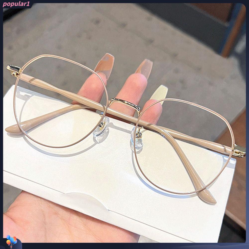 Populer Kacamata Anti Blueray Fashion Metal Clear Eyeglasses