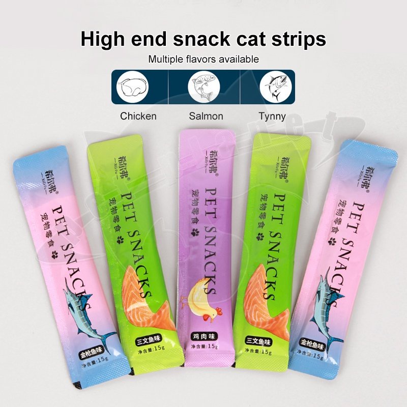 Pet Snack 15 Gr Creamy CAT STRIP Treat Hewan Peliharaan Sehat Bergizi Bernutrisi Strip Cemilan
