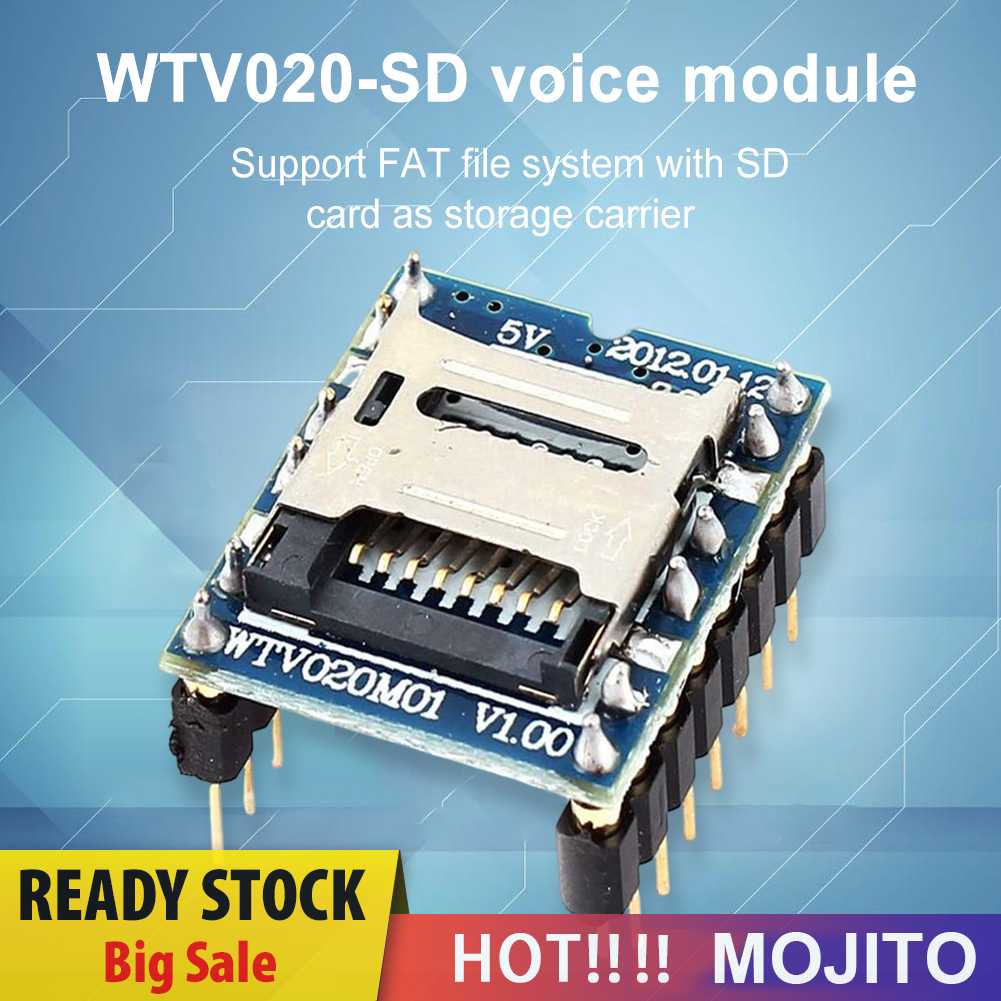 Wtv020-sd Modul Suara Support 32M-1GB Memory Card Mini SD Card Modul Suara MP3