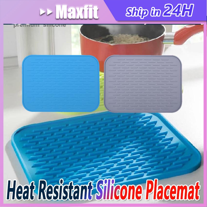 [Ready Stock] Serbaguna Alas Piring Anti Slip Panas Silikon Tebal Ukuran Besar Praktis Persegi Pemeg