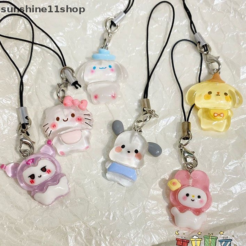 Sho Kawaii Sanrio Kuromi Lanyard My Melody Cinnamoroll Siswa Kecantikan iPhone Ponsel Case Ransel Boneka Liontin Pesona Mainan Gadis Hadiah N