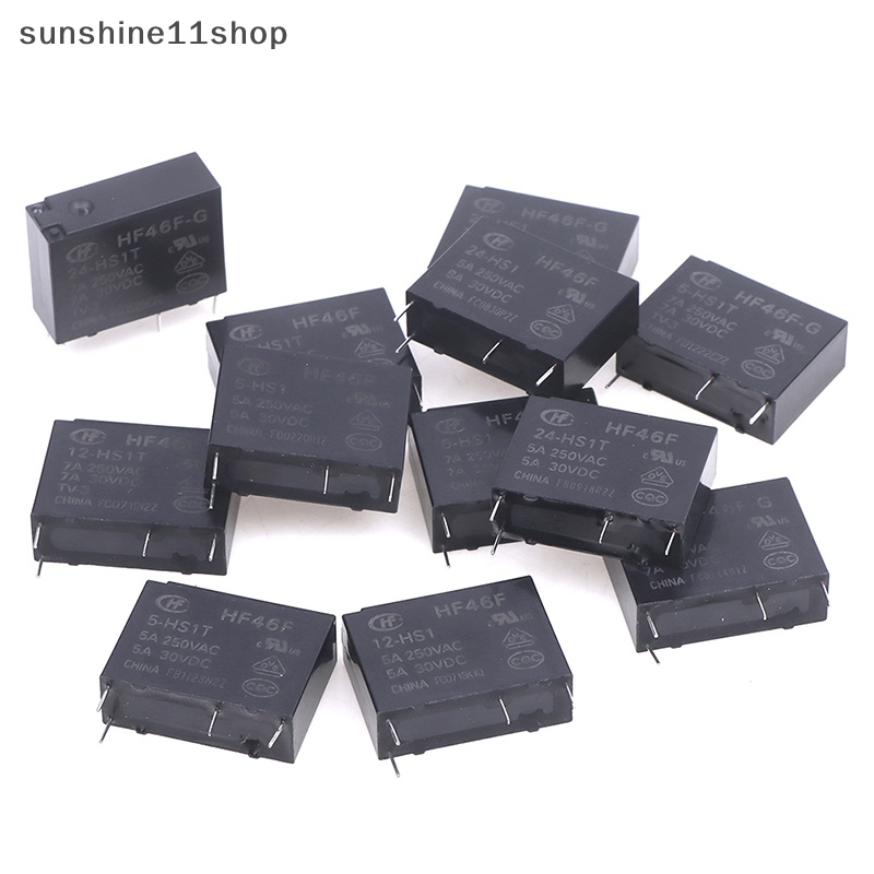 Sho HF46F -G-5/12 /24 -HS1 -HS1T 7A 5A 4Pin 250VAC 30VDC DC5V 12V 24V Relay HF46F-1 N