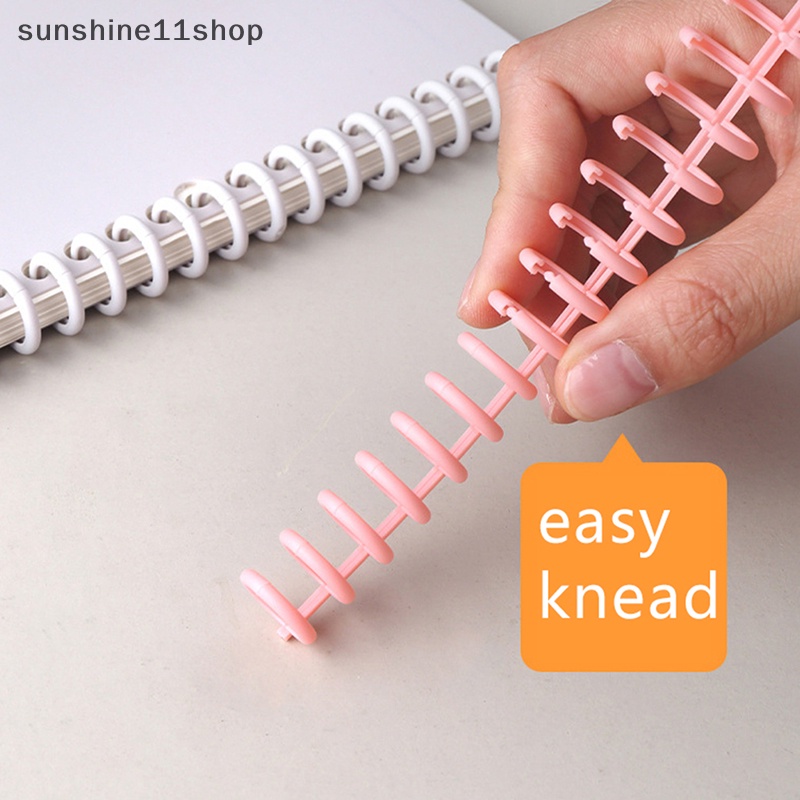Sho 30lubang Loose-leaf Plastic Binding Ring Spring Spiral Rings Binder Strip Untuk Kertas A4 Notebook Alat Tulis Perlengkapan Kantor N