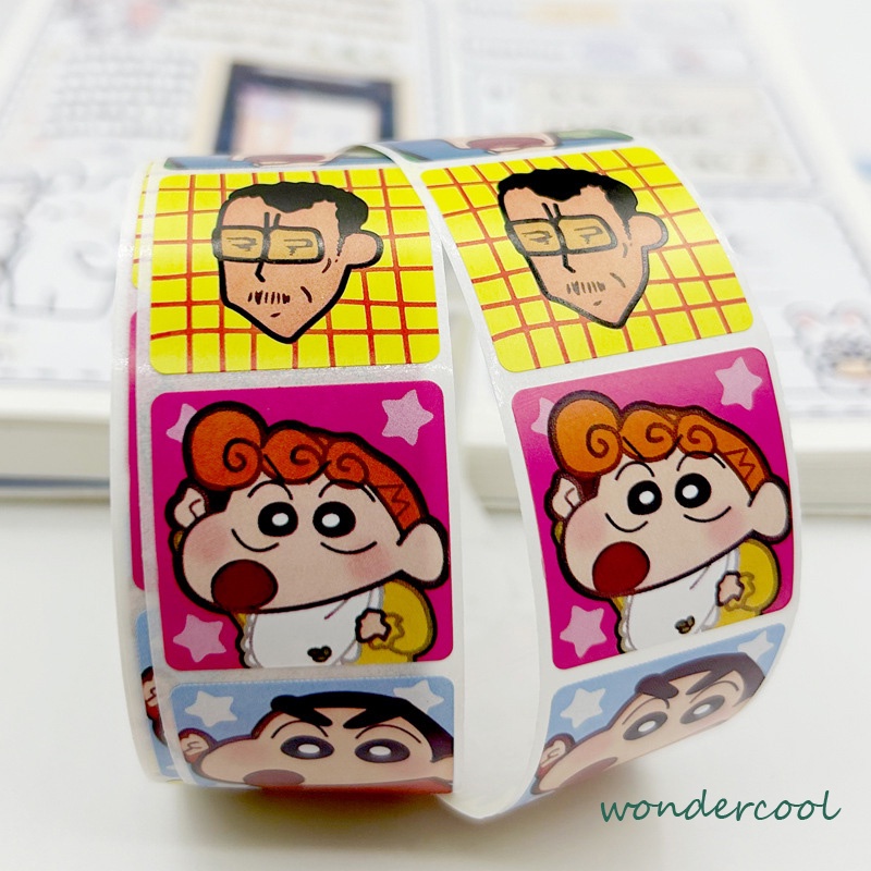 Kartun Lucu Bahan Scrapbook Sticker Melody Crayon Shin-chan Line Dog DIY Stiker Dekoratif-Won