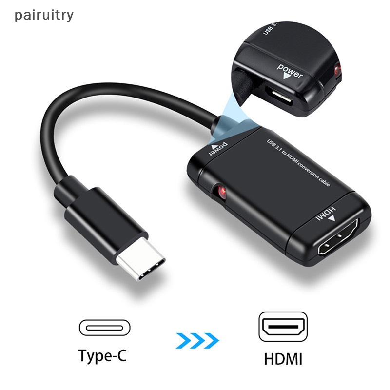 Prt USB-C Tipe C Ke HDMI-compatible Adapter USB 3.1 Kabel Untuk MHL Hp Android PRT