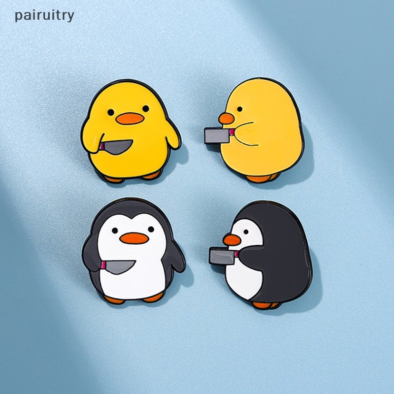 Prt Cutie Killer Enamel Pin Cewek Pinguin Kecil Belati Bros Kerah Lencana Kartun Hewan Menyenangkan Perhiasan Hadiah Untuk Anak-Anak Teman PRT