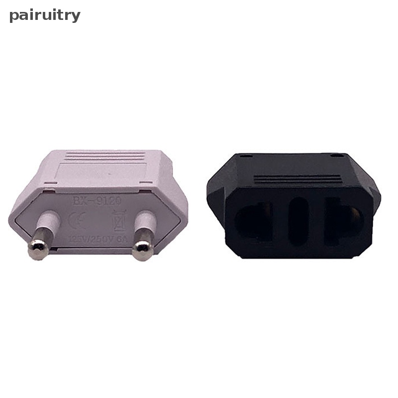 Adaptor Colokan Listrik Travel PRT Amerika China Ke EU Eropa 6A Konektor Converter Colokan 2pin PRT