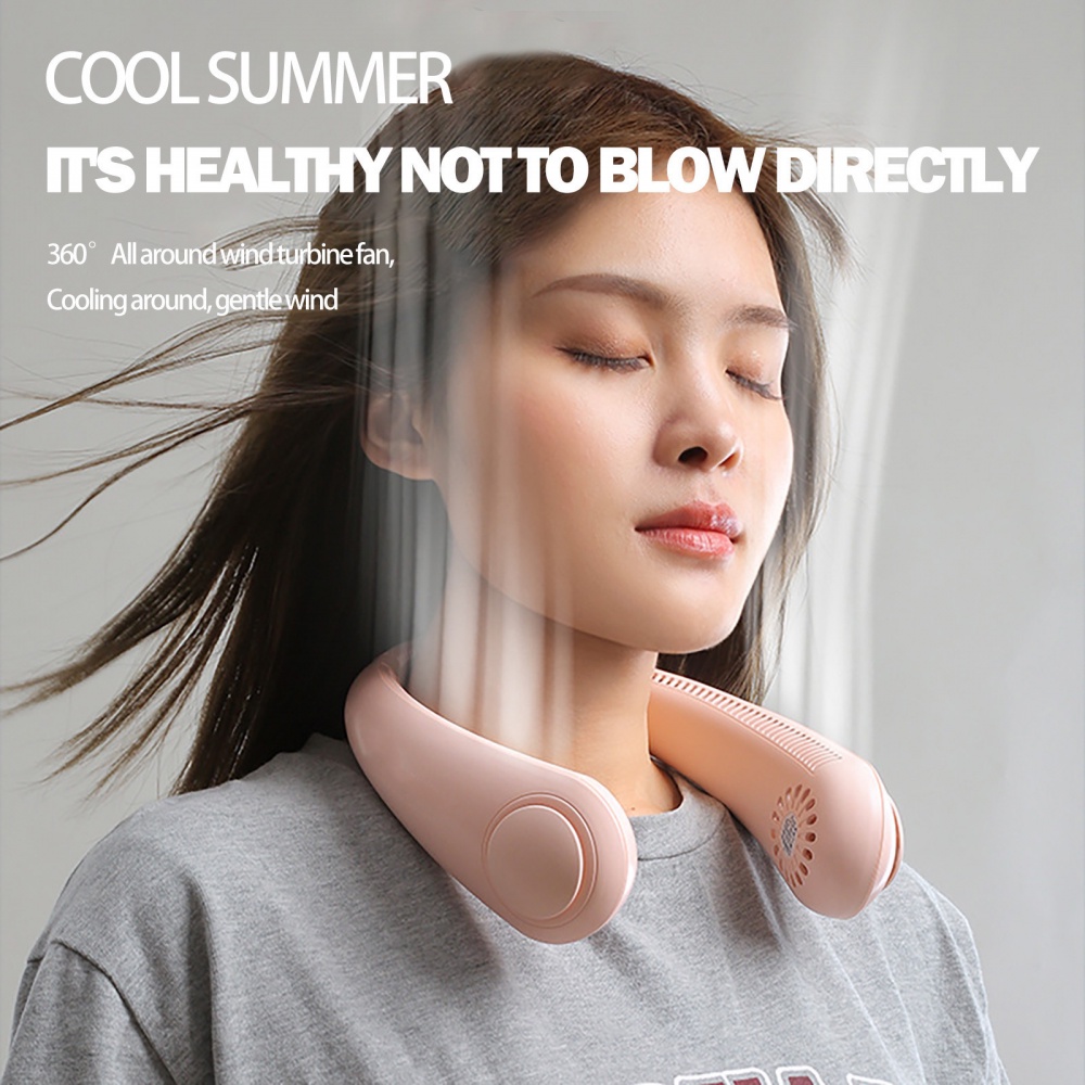 Kipas Angin Mini Gantung Portable Neck Fan Baterai 2400mAh Instalasi Air Cooler aircond