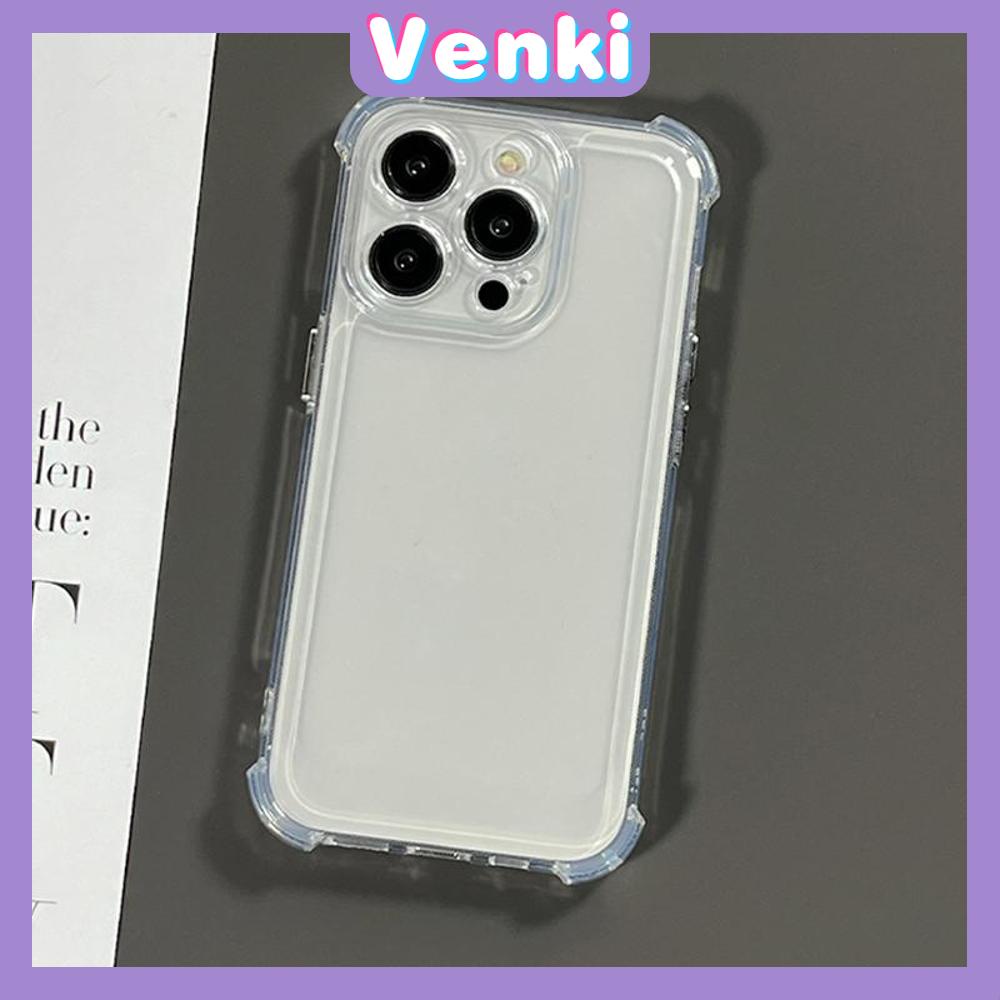 VENKI - Untuk iPhone Case Bening Phone Case Soft TPU Airbag Tahan Guncangan Kamera Case Simple Comfort Ungu Hitam Kompatibel dengan iPhone 14 Pro Max 13 Pro max 12 Pro Max 11 xr xs max 7 8