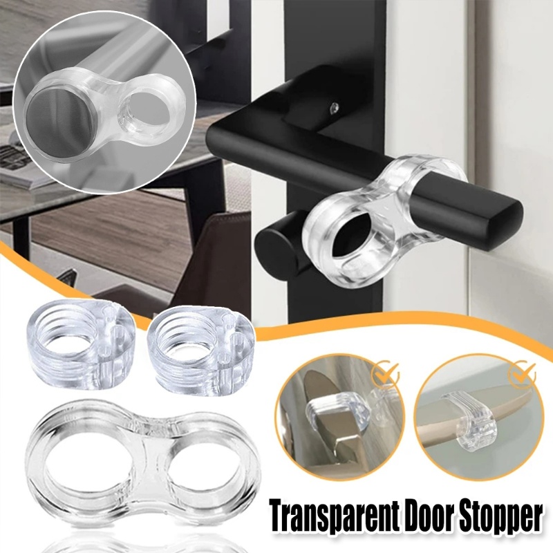 Penahan Pintu Transparan Silicone Door Handle Buffer Pengaman Bayi Shockproof Pad Dinding Pelindung Furniture Door Knob Bumper Anti-Tabrakan Perlengkapan Rumah