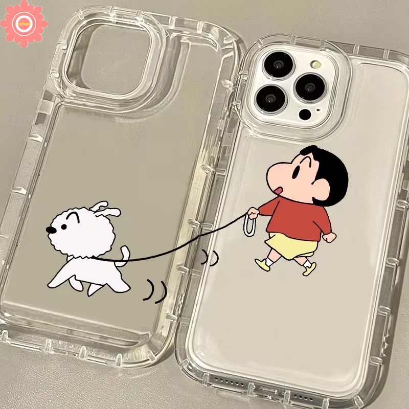 Kartun Lucu Crayon Shin-chan Nohara Shiro Casing Untuk Redmi 9A 9C NFC A1 10A 9T 10 12C 9 Redmi Note 11 8 10 Pro Max 10s 911s 10 POCO F4 Shockproof Airbag Clear Soft Couple Case