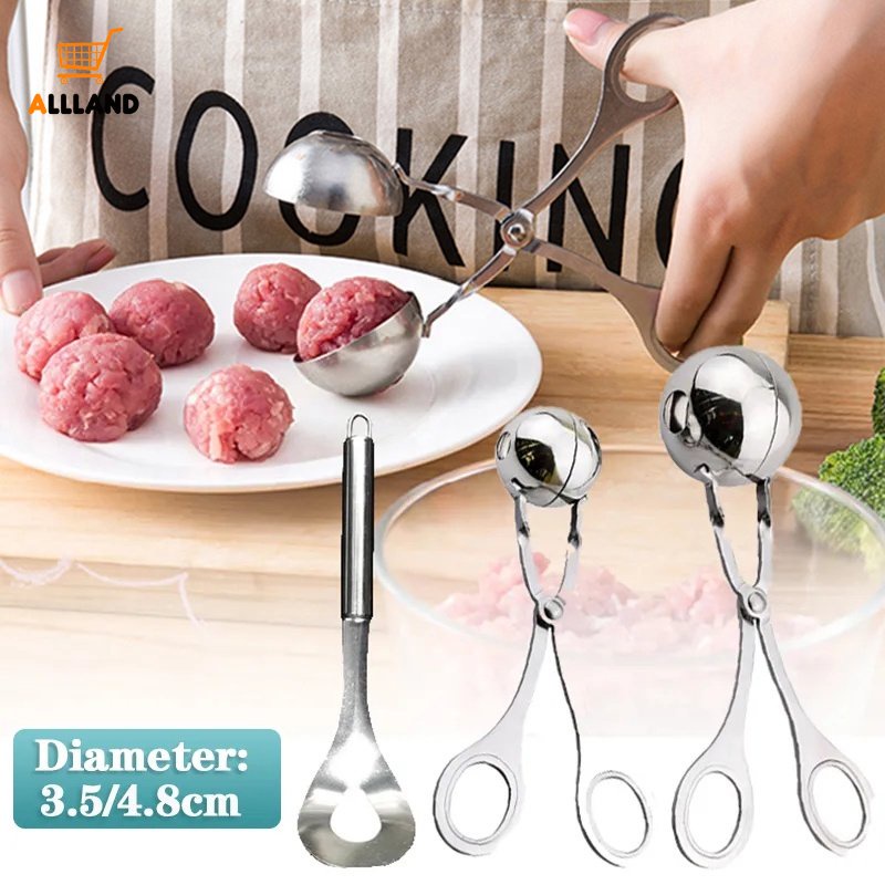 Sendok Pembuat Bakso Stainless Steel/ Rice Ball Ikan Multifungsi Anti Lengket Cetakan Aksesoris Dapur