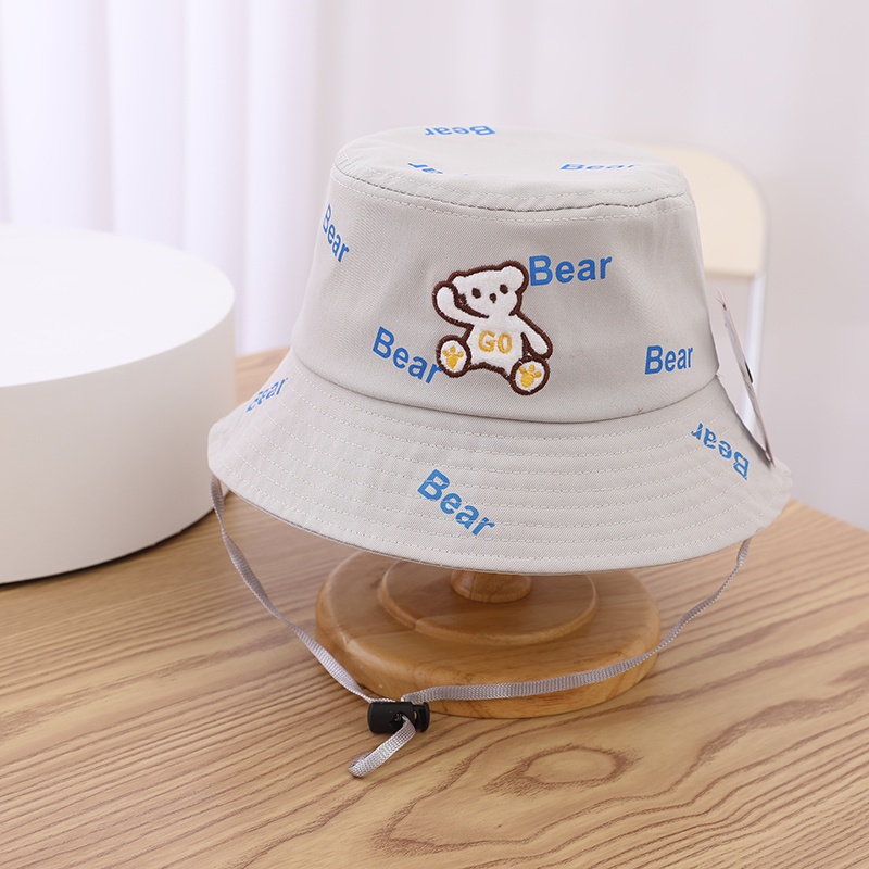 Topi Bucket Anak Tali Motif Sablon Bear Banyak Gambar Lucu Terbaru