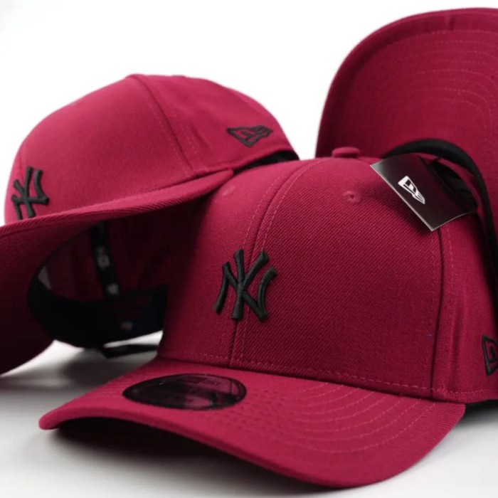 Topi Snapback Original Import NY Baseball Cap Distro Fashion Pria Wa - Maroon