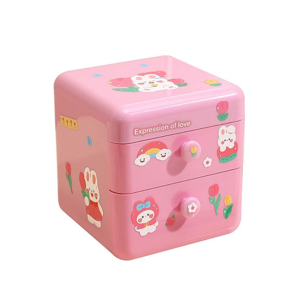 Mxbeauty Desktop Storage Drawer Lucu Tahan Debu Earphone Perhiasan Rumah Kantor Serba Serbi Laci Kotak Penyimpanan