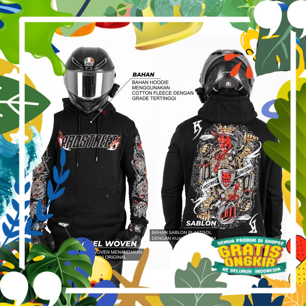 Prostreet Hoodie Gratis Stiker Normal dan Jumbo Size Sunmori Sunmoride Grosir Harga Jaket/ Besar Kec