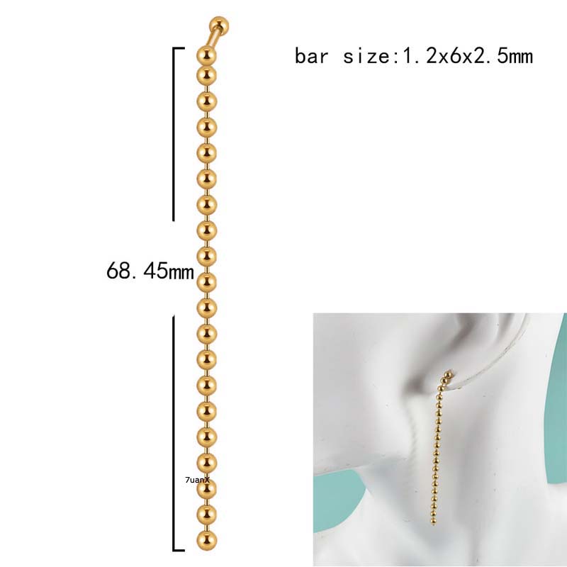 1biji Tragus Garis Tulang Rawan Anting Helix Pinna Lobe Piercing Stailness Steel 16Gauge Barbel