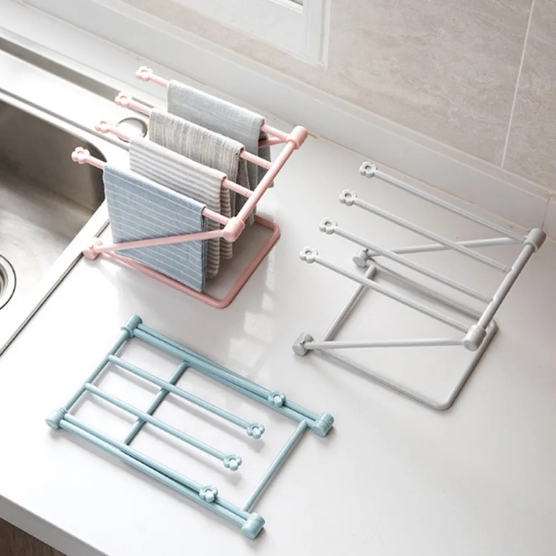 Rak Handuk Gantung Holder/Foldable Storage Rack Shelf /Cupboard Rak Kain Gantungan Perlengkapan Rumah Tangga