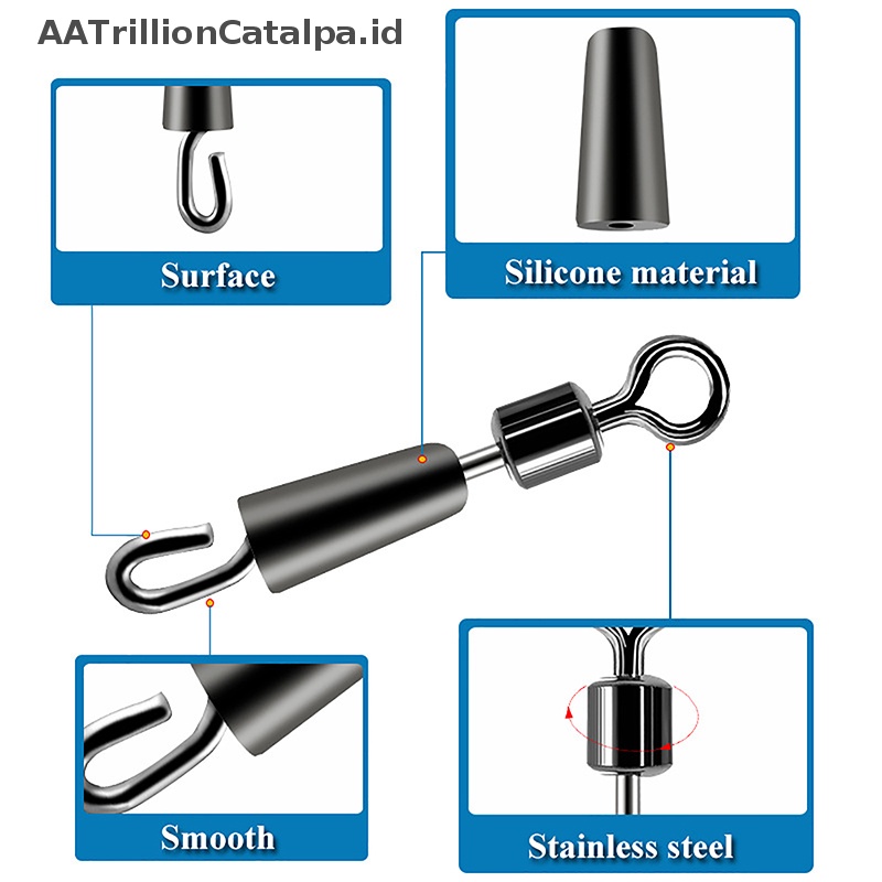 Aatrillioncatalpa Pemancingan Ikan Gurame Quick Change Putar Cara Snaps Alat Aksesoris Pancing Jig Hooks Tackle Connector ID