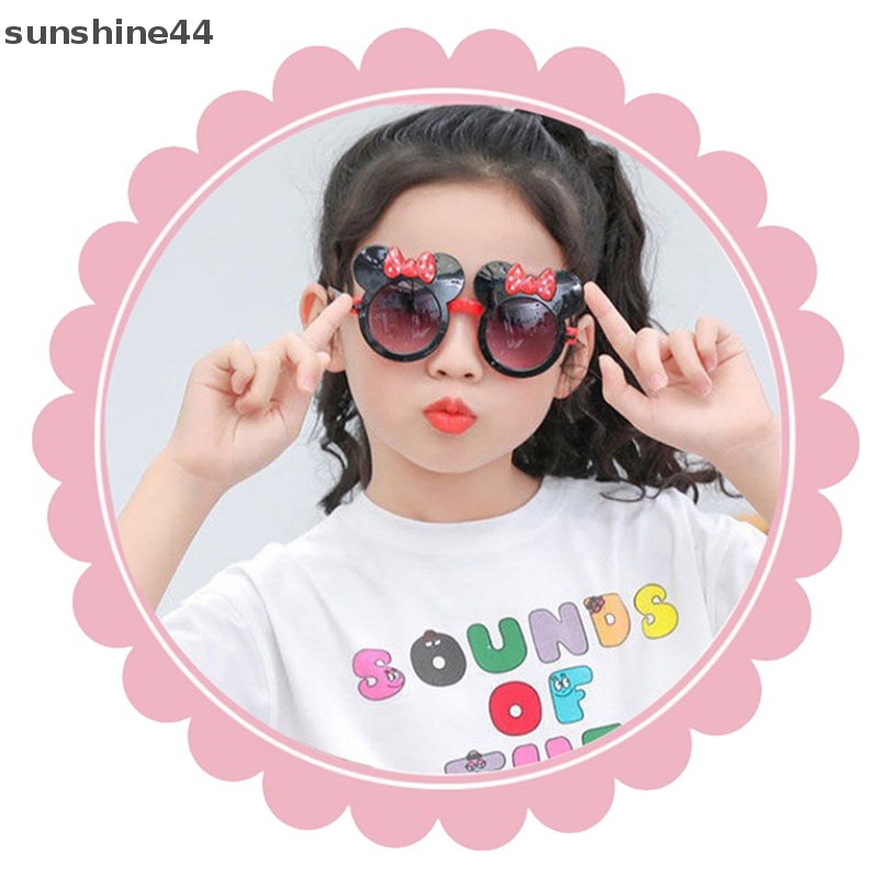 Sunshine Childrens Kacamata Hitam Anak Perempuan Telinga Tikus Retro Flip Up Kacamata Kartun ID