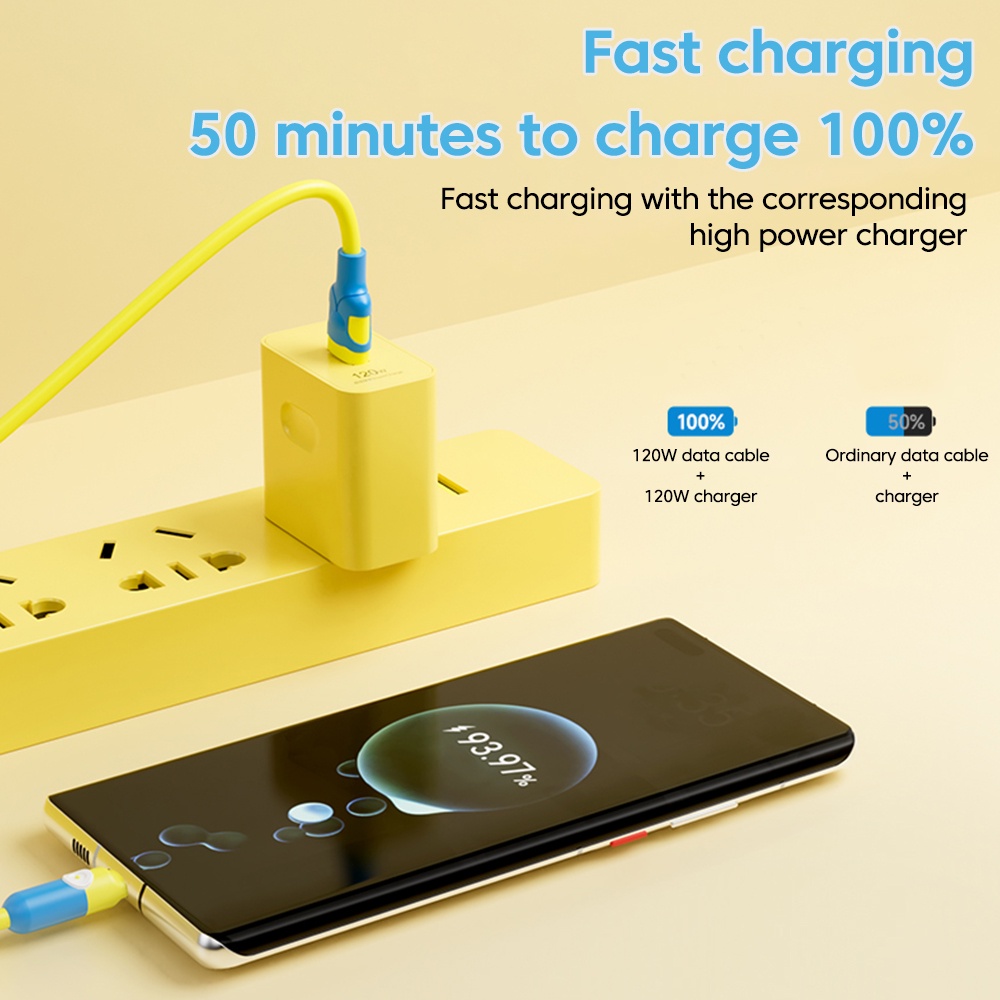 Kabel 6A 120W USB Tipe C Super Cepat Untuk Huawei Fast Charging USB liquid silicone data cable