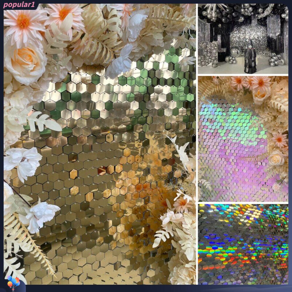 Populer Hexagon Shimmer Board Dekorasi Pesta Pernikahan Ulang Tahun Backdrop Dinding