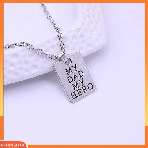 [WOD] 1pc My Dad My Hero Huruf Liontin Rantai Choker Keluarga Cinta Kalung Hadiah