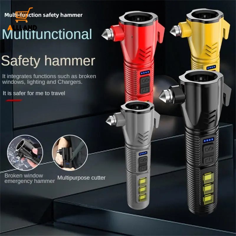 Senter Palu Safety Multifungsi Kreatif/ USB Rechargeable LED Ultra Bright Side Light Torch/ Lampu Sorot Darurat Tahan Air Luar Ruangan