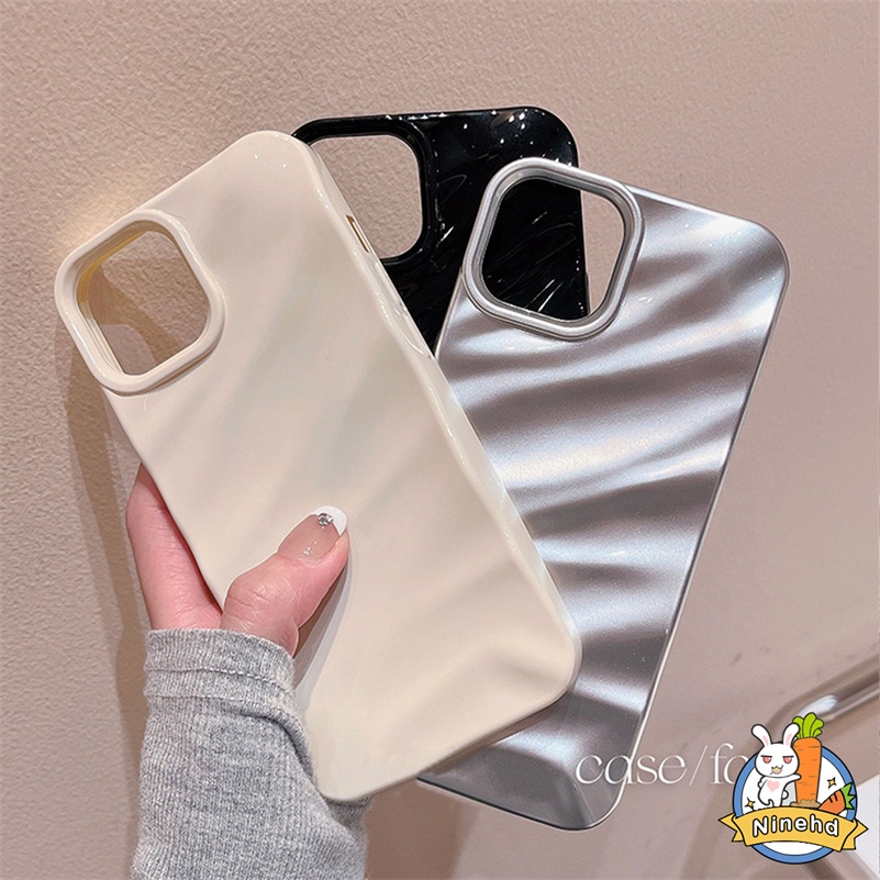 Casing iPhone Motif Gelombang Lipit Mewah Kompatibel Untuk Iphone14 13 12 11 Pro Max X Xr Xs Max 8 7 6 6s Plus SE 2020kualitas Tinggi Casing Ponsel Tpu Lembut Shockproof Case Sarung Handphone