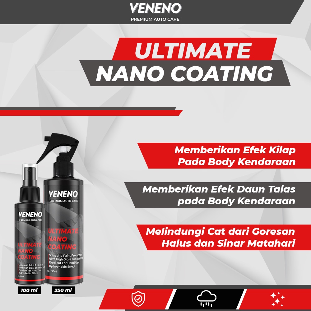 Veneno Ultimate Nano Coating - Pengkilap Pelapis Pelindung Perawatan Cat Body Motor dan Mobil - Real Nano Coating Untuk Pengkilap Mobil &amp; Motor - Bisa COD