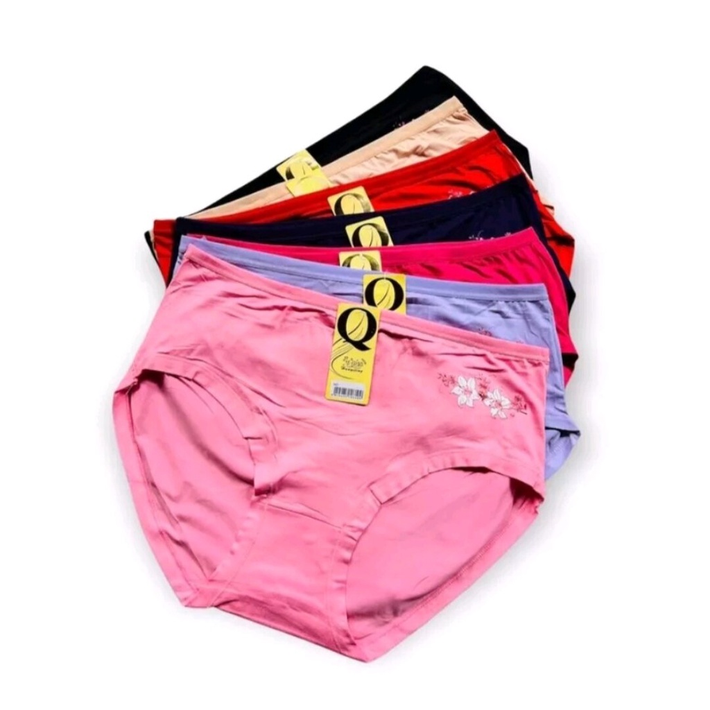 { PROMO MURAH } 6 PCS CELANA DALAM WANITA JUMBO BAN LEBAR FIT TO XXXL RUNSHA 1002 PREMIUM UNDIES