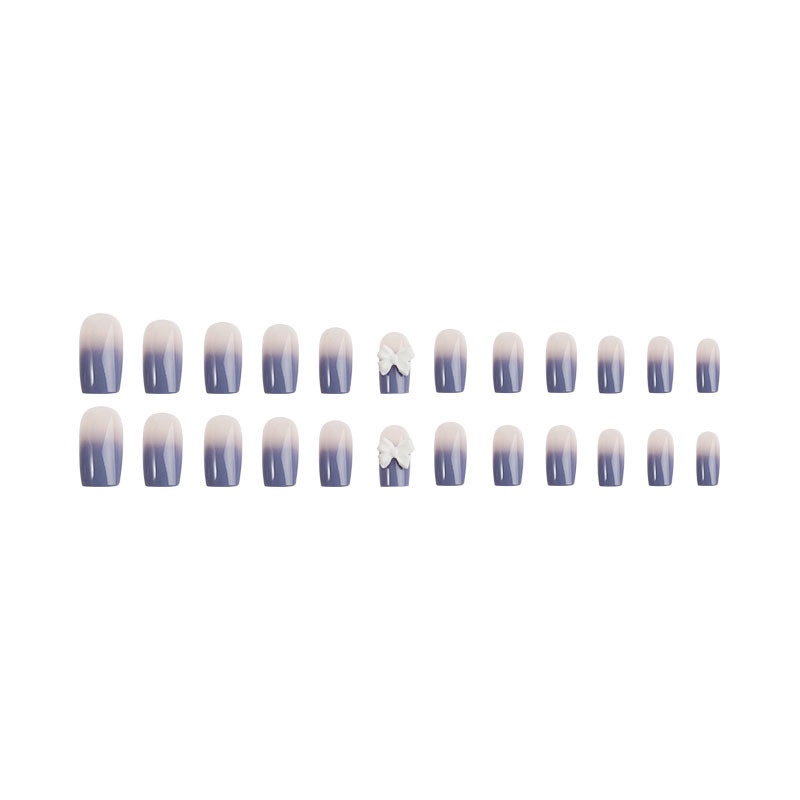 X86 24 Pcs DIY Kuku Palsu French Cool Finger Nail Art Stiker Kuku Palsu